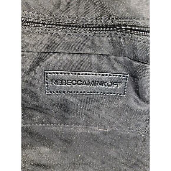 Rebecca Minkoff Moto Drawstring Backpack Black Soft Pebbled Leather 14x13x1 - Picture 8 of 8